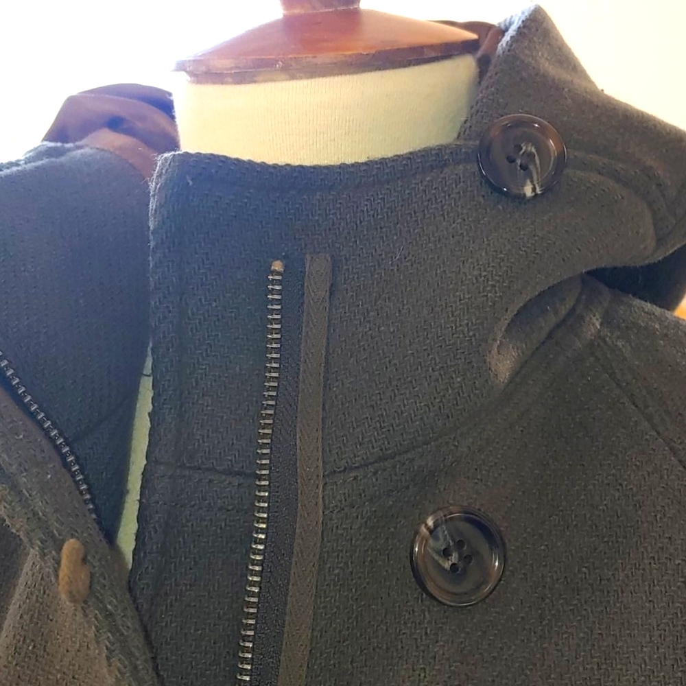 ๐J.Crew Stadium Cloth Nello Gori Wool Coat Hood - Picture 15 of 16